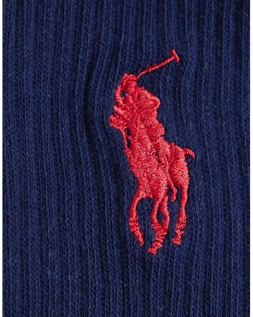 Polo Ralph Lauren Blue Large Icon Logo 3 Pack Crew Socks for men