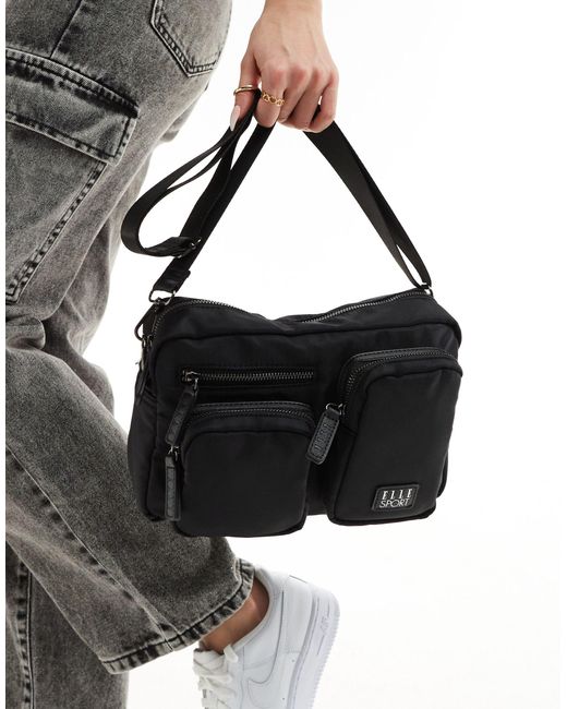 ELLE Sport Black Utility Pocket Crossbody Bag