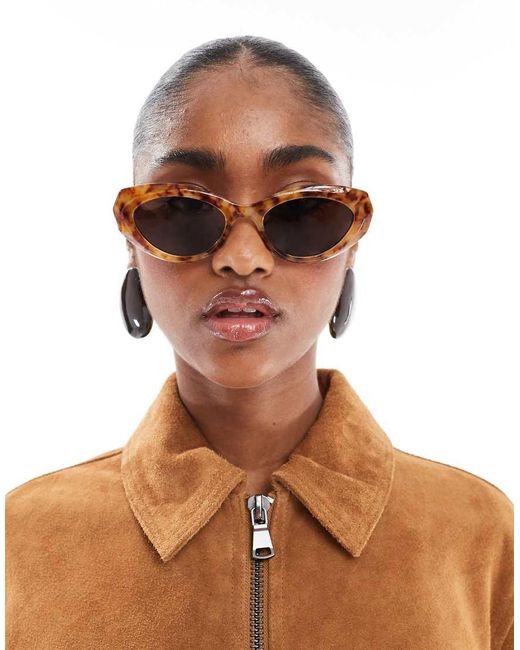 Occhiali Da Sole Cat-Eye Spessi Tartarugati Vintage di A.J. Morgan in Brown
