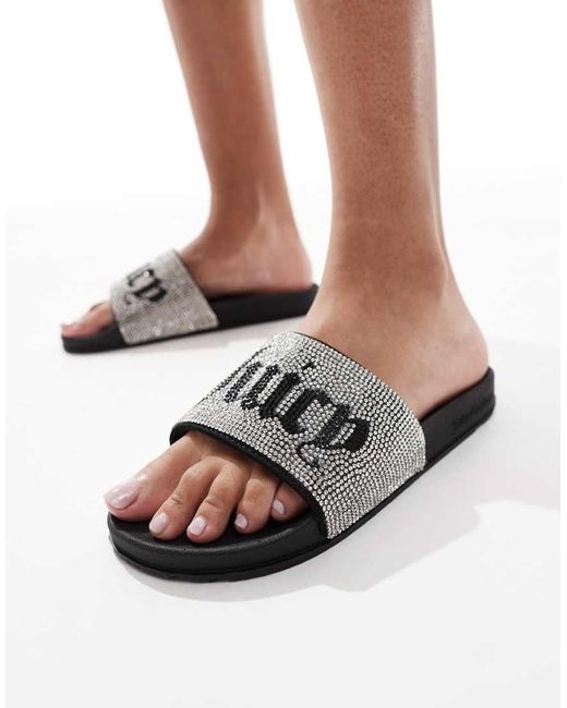 Juicy Couture Black Donna Diamante Slider
