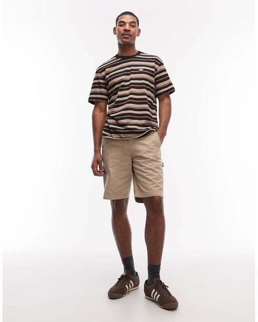 Dickies Brown Canvas Carpenter Shorts for men