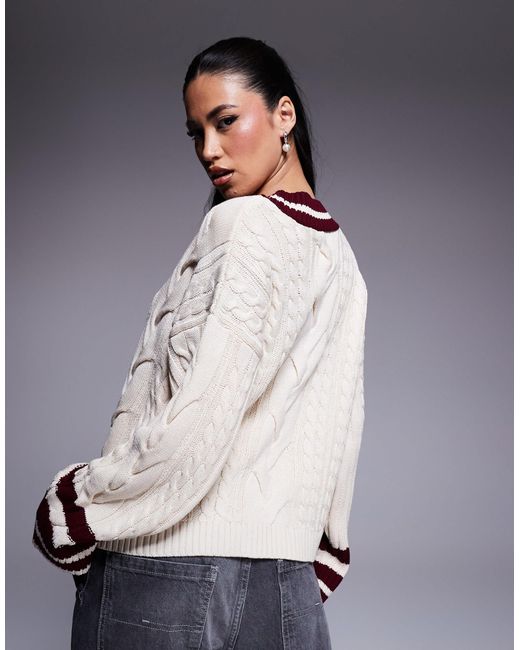 River Island Gray Cricket Style Cardigan