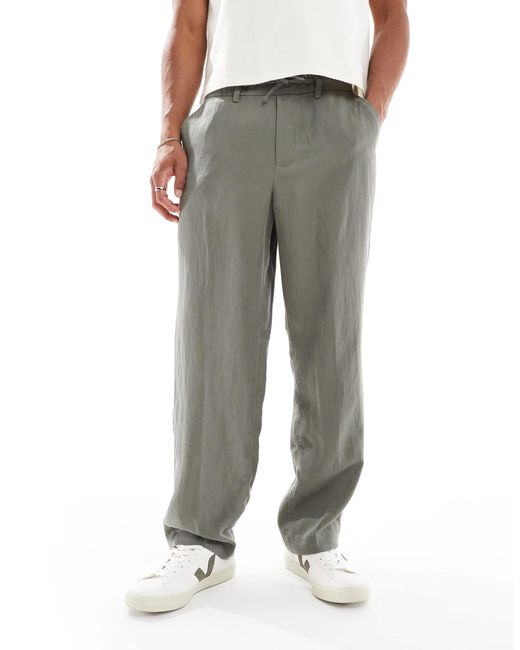 Jack & Jones Green Lightweight Drawstring Trouser for men