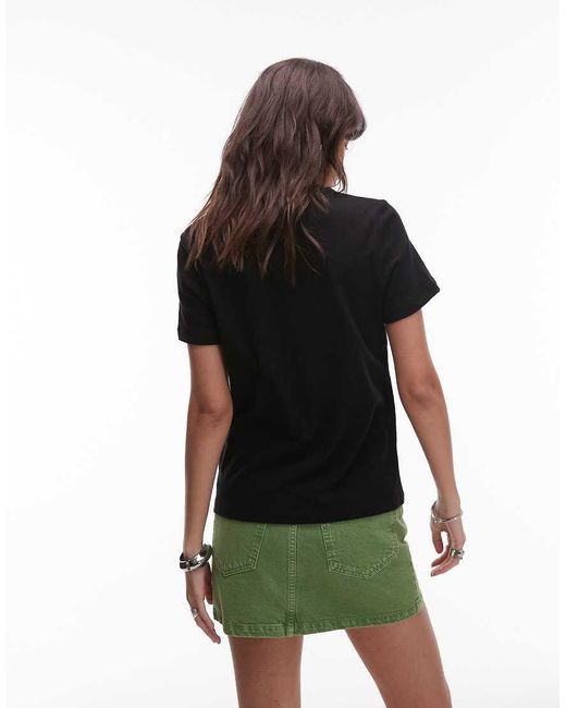 & Other Stories Green Linen Blend Relaxed Short Sleeve T-shirt