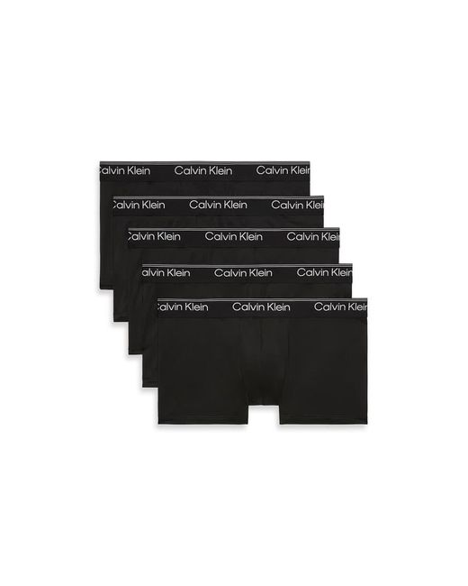 Calvin Klein Black Micro Stretch 5 Pack Low Rise Trunks for men