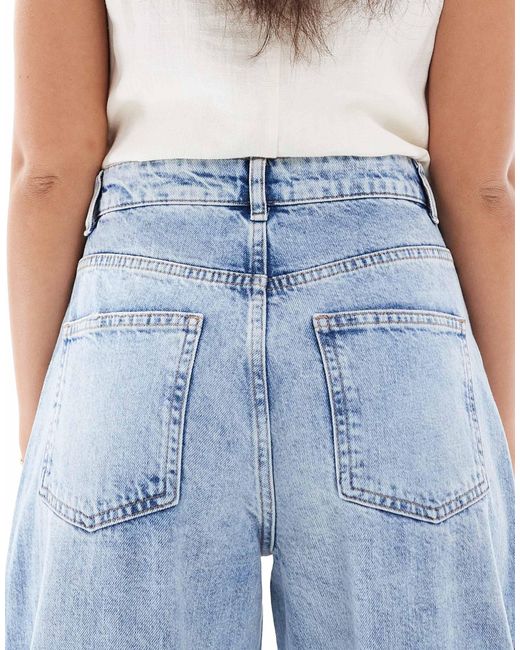 ASOS Blue High Waisted Barrel Jeans