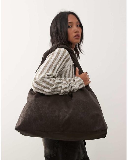 Borsa Da Spalla Extra Larga di Weekday in Brown