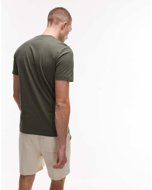Mango Green Basic Short Sleeve T-shirt for men