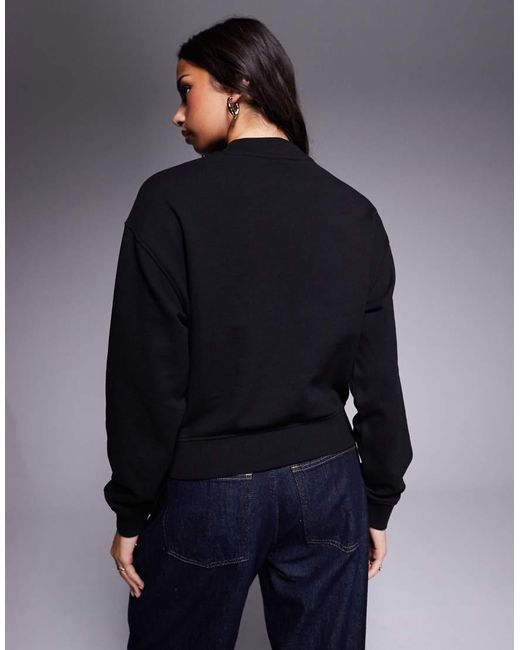 Sudadera Negra Con Logo En La Parte Central Del Pecho Delessa De HUGO de color Blue