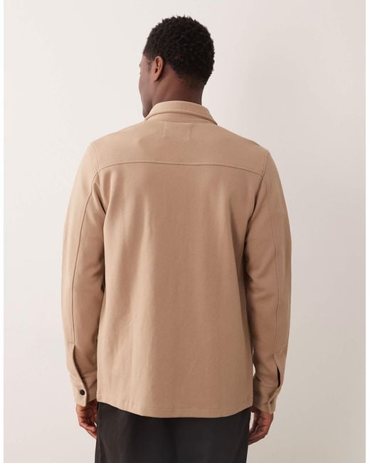 SELECTED Natural Sweat Shacket for men