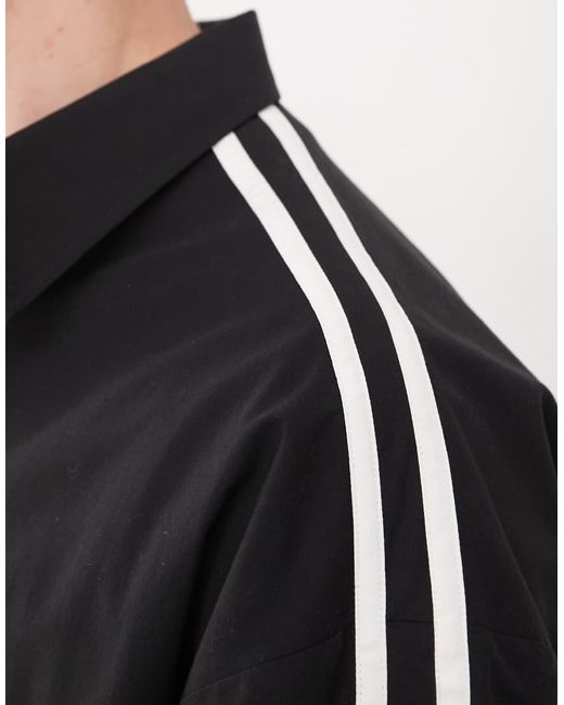 Collusion Black Stripe Shoulder Sl Shirt for men