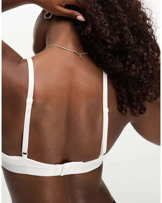 Monki Brown Ribbed Triangle Bralette