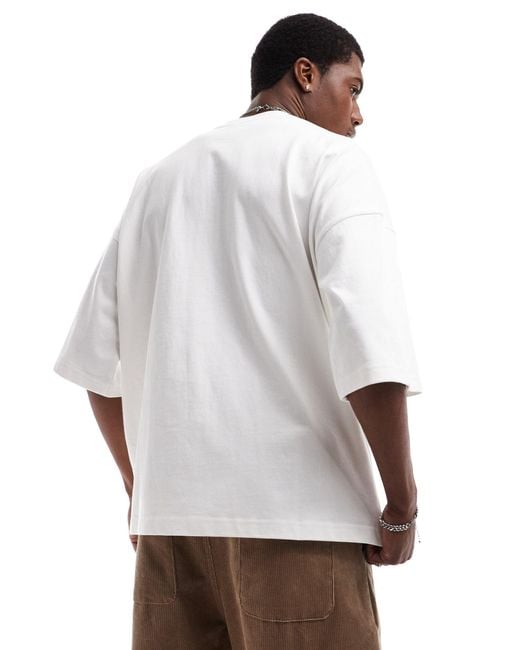 Dr. Denim White Curtis Oversized Fit T-shirt for men