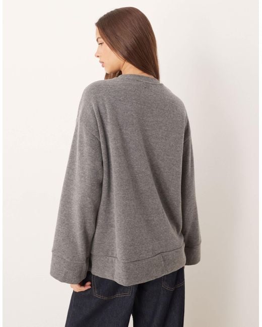 ASOS Gray Supersoft Split Hem Sweatshirt