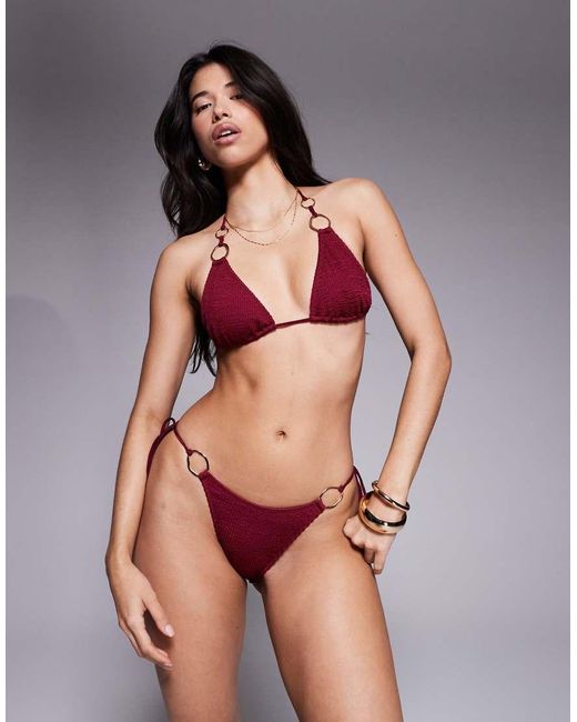 South Beach Red Triangle Bikini Top