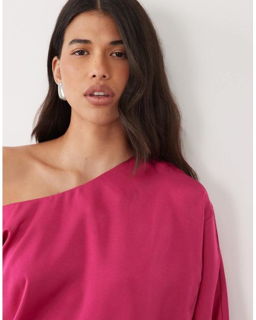 ASOS Pink Fallen Shoulder Maxi Dress