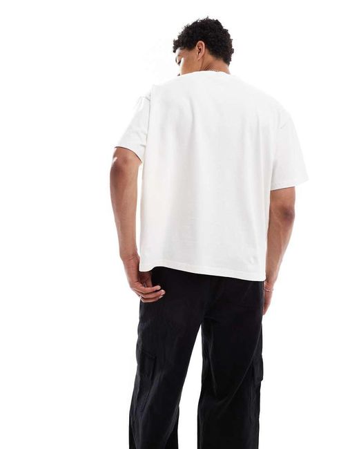 Jack & Jones White Boxy Crop T-Shirt With Front Print for men