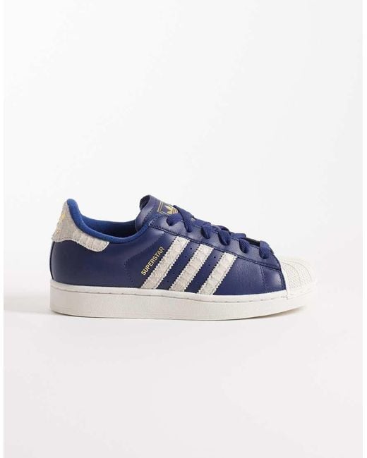 Adidas Originals Blue Superstar Ii Croc Trainers