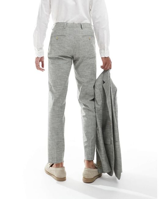 Jack & Jones Green Linen Mix Suit Pants for men