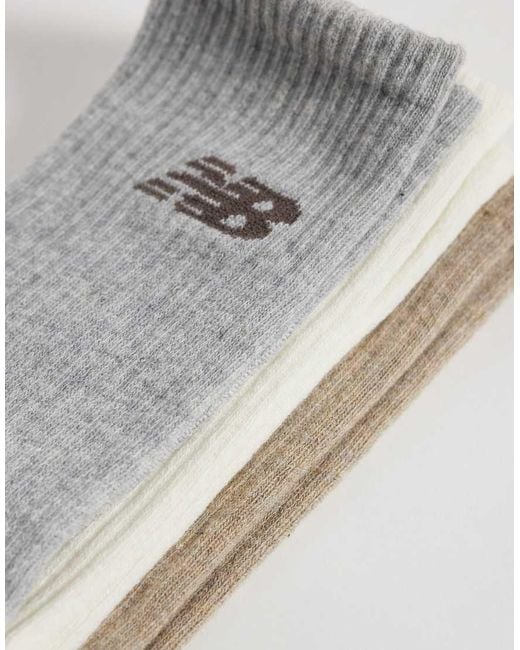 New Balance White Everday Seasonal Crew Socks 3 Pack for men