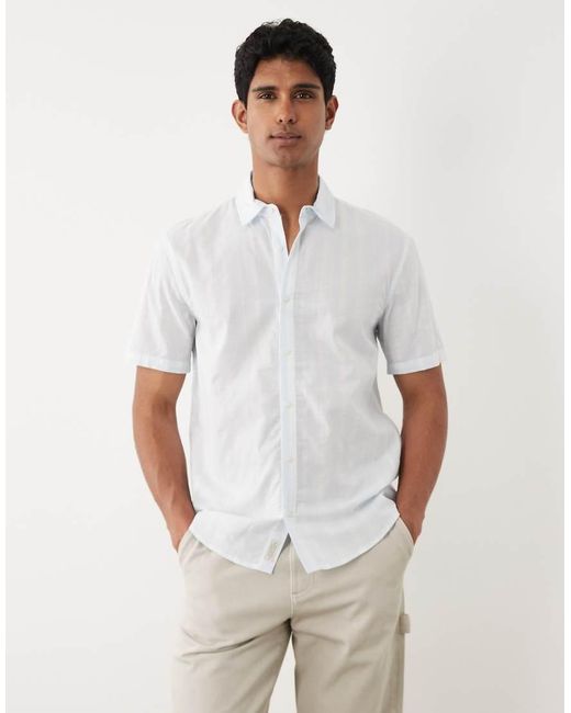 Blend White 100% Cotton Regular Fit Shirt for men