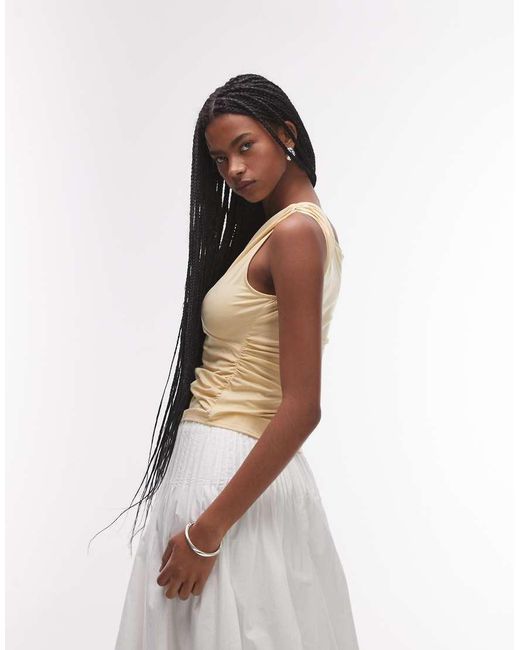 & Other Stories Black Jersey Top With Twist And Drape Detail