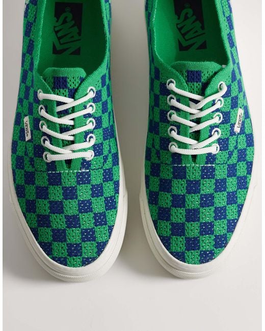 Vans Authentic – sneaker mit schachbrettmuster in Green für Herren