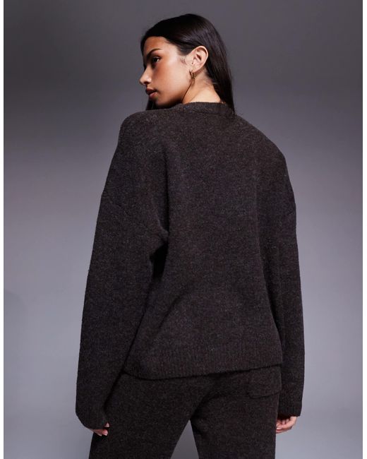 Gilet d'ensemble boutonné en maille avec broderie logo - marron Kaiia en coloris Gray