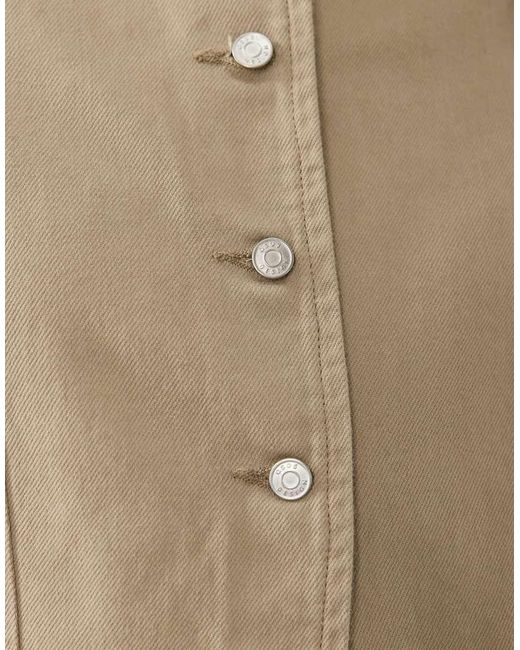 ASOS Natural Denim Collar Detail Jacket
