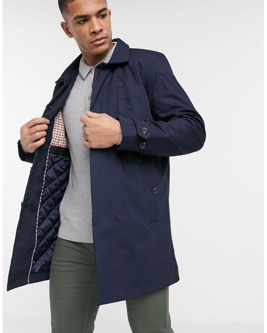 Ben Sherman Halflange Regenjas in het Blue voor heren