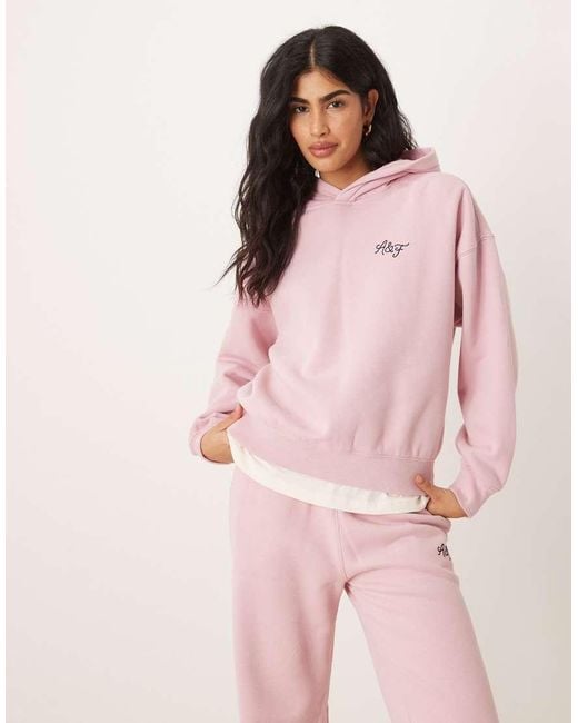 Abercrombie & Fitch Pink Chest Logo Hoodie Co-Ord