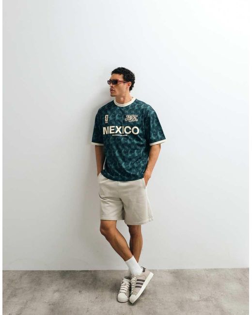 ASOS Green Oversized Tee With Fifa World Cup Mexico Print for men