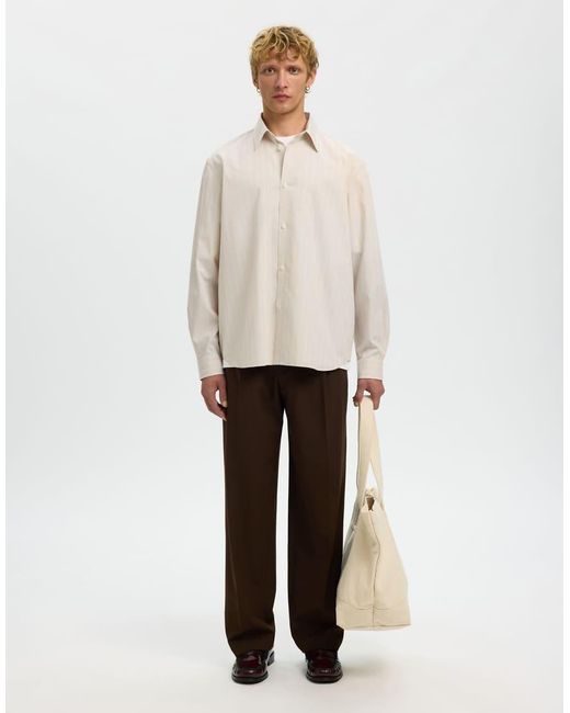 SELECTED White Long Sleeved Shirt for men