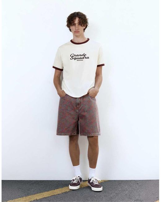 Pull&Bear White Grande Squadra T-shirt for men