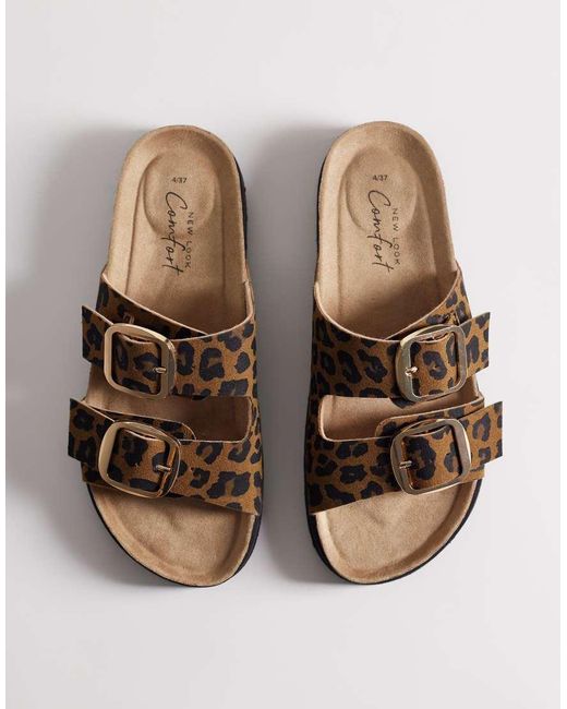 New Look Brown Double-buckle Sandals