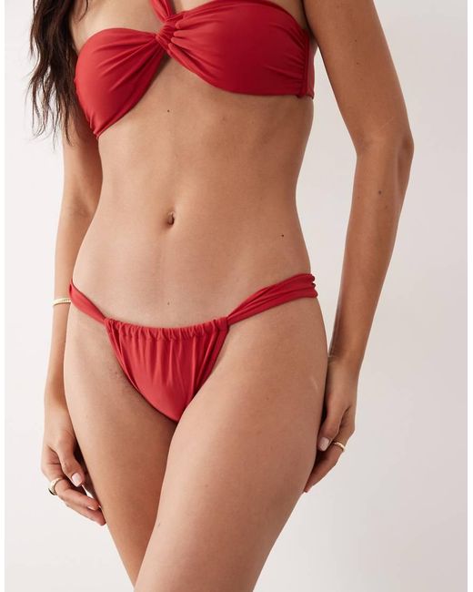 Mango Red Twist Side Bikini Bottoms