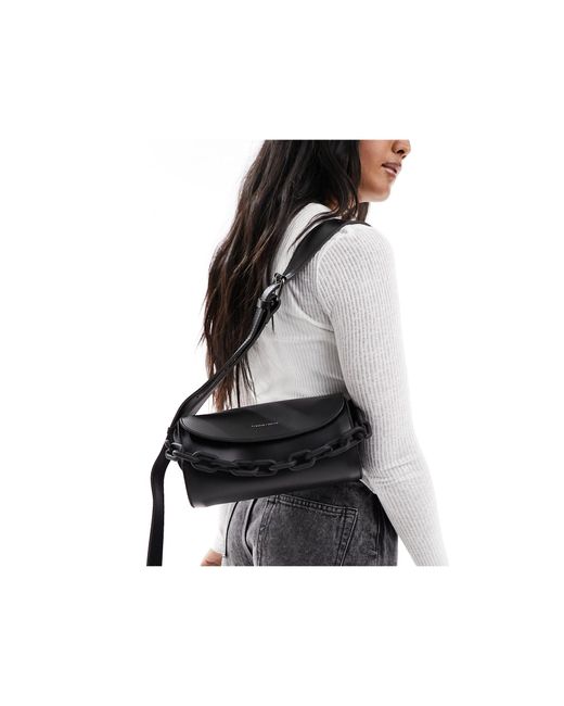 Claudia Canova Mini Barrel Bag With Chain Detail in Black Lyst UK