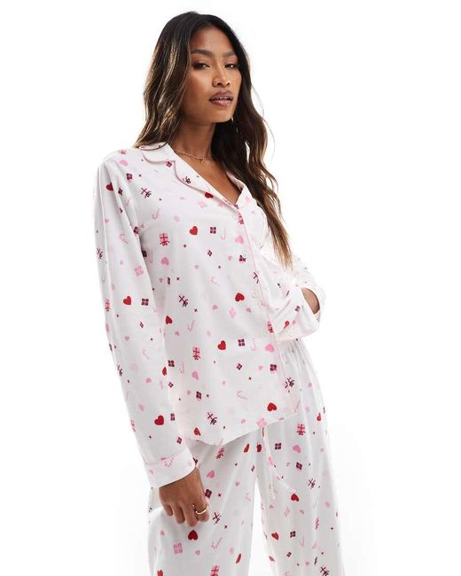 Boux Avenue White Christmas Fleece Long Sleeve & Trouser Pjs