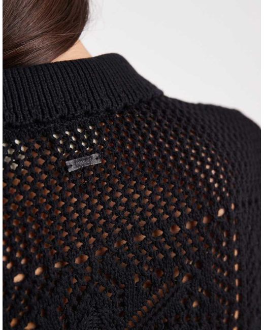 Levi's Black Susanna Floral Crochet Shirt