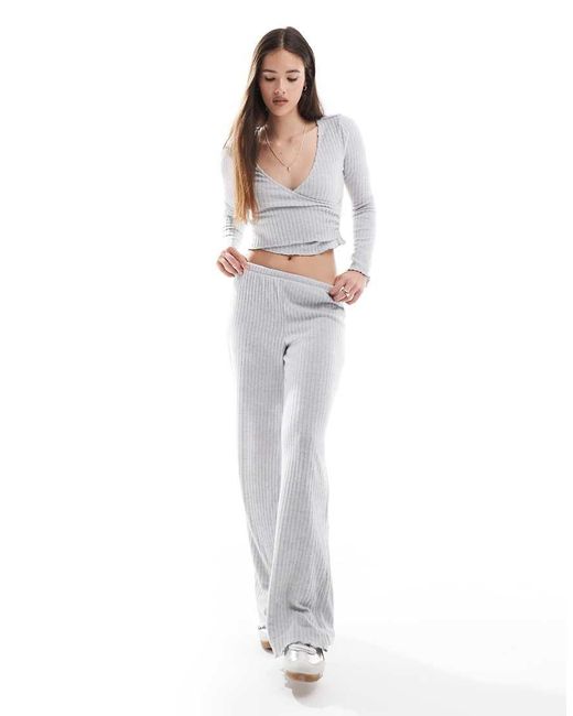 Cotton On White Super Soft Ribbed Straight Leg Lounge Pants