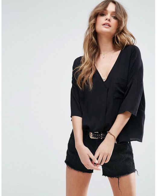 lyst asos swing top in crinkle in white lyst asos swing top in crinkle in white