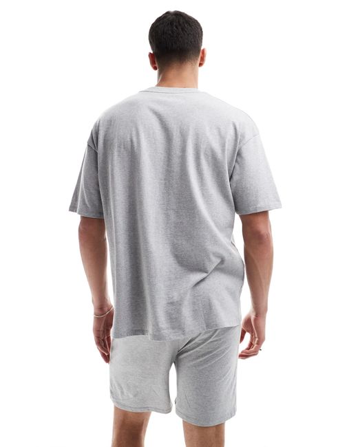 ASOS Gray Pyjama Set With White Piping Details for men