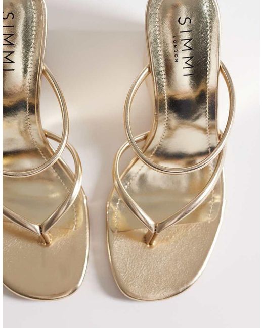 SIMMI Natural Simmi London Tara Wedge Toe Thong Sandals