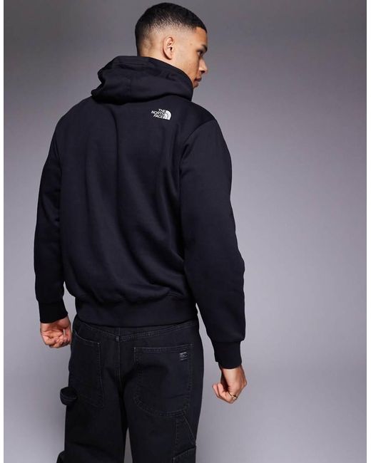 The North Face Black Oversized Essential Logo Hoodie for men