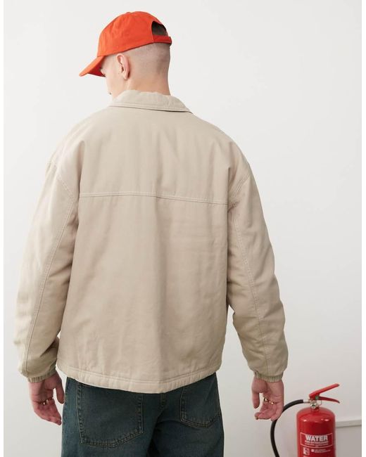 Collusion White Harrington Jacket for men