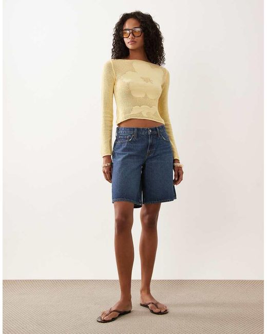 Abercrombie & Fitch Blue Low Rise Denim Jorts