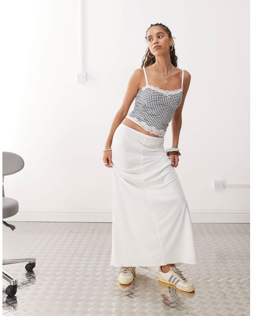 Monki Natural Floaty Maxi Skirt