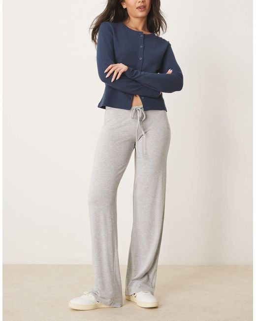 Gina Tricot Blue Low Waist Jersey Trouser Bottoms