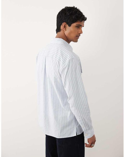 Abercrombie & Fitch White Pocket Detail Long Sleeve Shirt for men