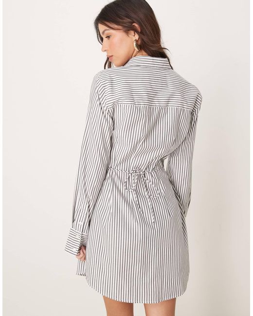 slim fit dress slacks Anais Long Sleeve Silk Shirt Dress, White M/L